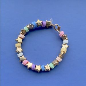 Gold Star and Preppy Clay Bead Bracelet 🌊⭐️🥥